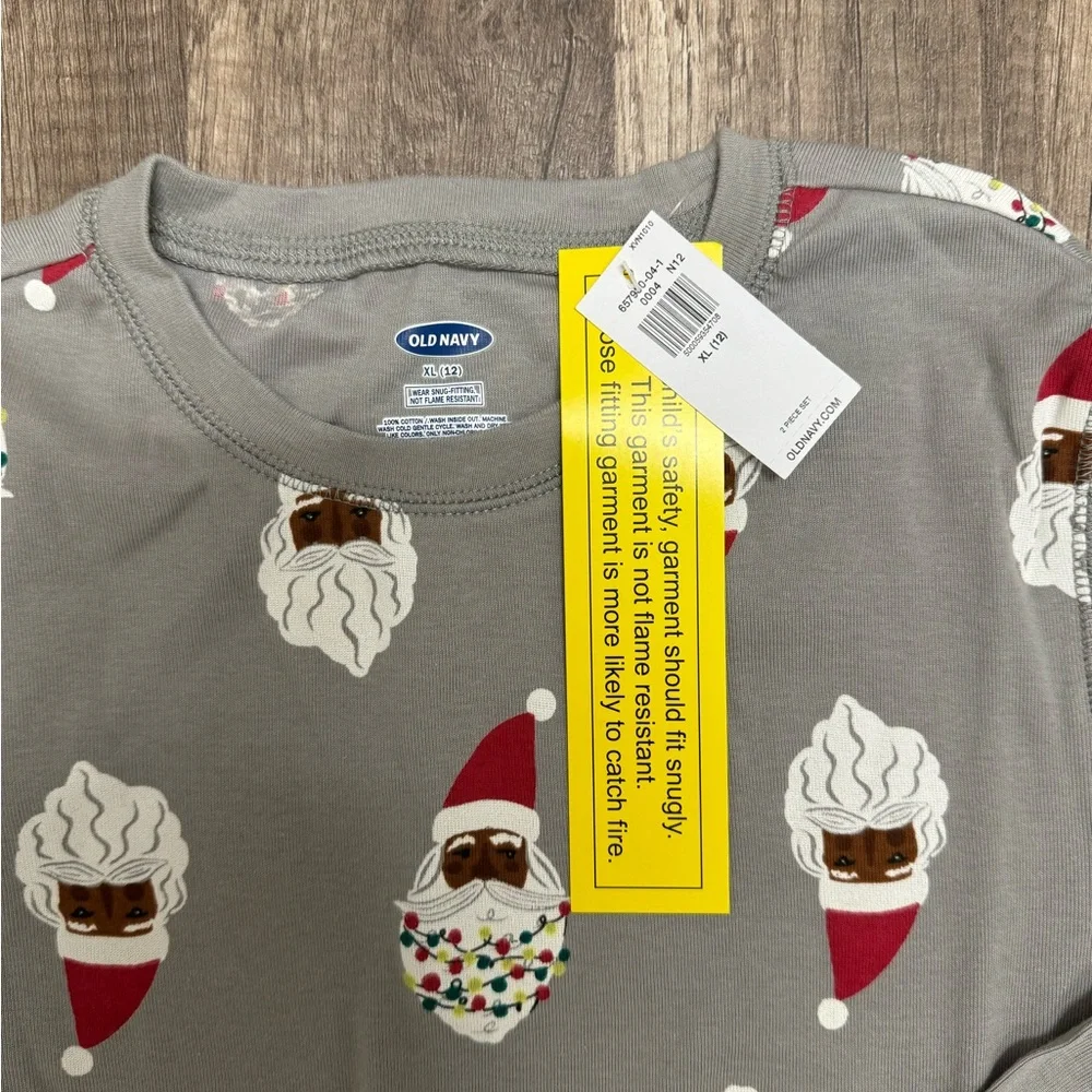 Old Navy Kids Boys Girls Santa Christmas Pajama Set Long Sleeve Pants Size XL 12
